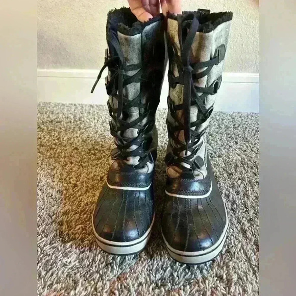 Sorel tivoli distressed lace up high waterproof winter boots size 10 winter snow - Picture 1 of 14